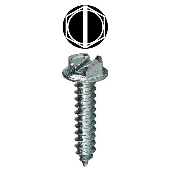 Dottie Sheet Metal Screw Kit, Zinc Plated Finish, Carbon Steel, Hex Washer Head Slotted Drive 6HX - main